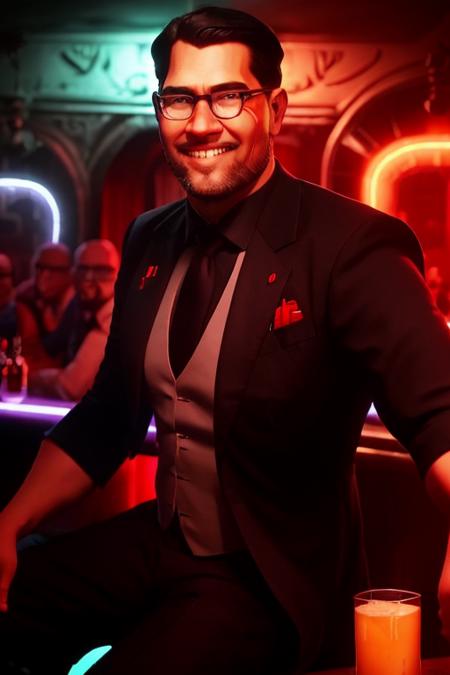 Jimmie as a ultra facist  in a dark corner of a german bar, grinning <lora:last:1.0> <lora:arcane_offset:1> arcane style animated, two tone lighting, fancy,  animated, digital art