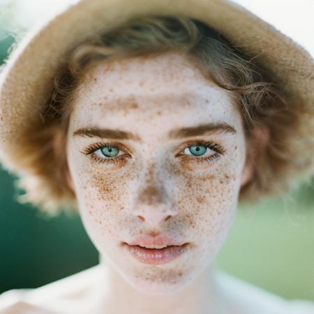 analog style, film, dust, grain, full body photo of a woman with a little bit freckles (nude:1.2), round eyes and short messy hair shot outside, detailed face, Wes Anderson style, <lora:epiNoiseoffset_v1:1>, <lora:ArgieFilm-01:1>