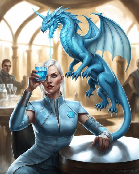 cyberfuture, woman holding a glass with a blue dragon on it, full portrait of electromancer, augmented cyborgs, digital art, ai researcher, d&d sci-fi, cybernetic enhancements, (masterpiece:1.3), (best quality:1.4), intricate, highly detailed:1.1, by amy judd and brooke didonato, sharp focus, natural lighting, subsurface scattering, f2, 35mm, film grain,(photorealistic:1. 4),(8k, RAW photo:1. 2), (best quality:1. 4),(ultra highres:1. 2) <lora:cyberfuture:.7>