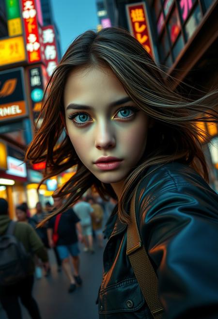 (extremely intricate:1.3), (realistic), photo of a girl in a bustling metropolis, weaving through crowded streets and dark alleyways, close up, Detailed clothes, green eyes, flowing hair, determined expression, shiny glossy skin, subsurface scattering, (sharp:0.7), [(colorful explosion psychedelic paint colors:1.21)::0.05], amazing fine detail, Nikon D850 film stock photograph Kodak Portra 400 camera f1.6 lens, rich colors, lifelike texture, dramatic lighting, urban environment, skyscrapers, neon signs, street vendors, dynamic composition, unreal engine, trending on ArtStation, cinestill 800 tungsten
, volumetrics dtx, (film grain, blurry background, blurry foreground, bokeh, depth of field, motion blur:1.3)