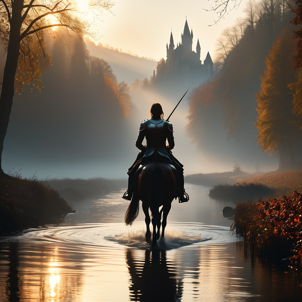 cinematic_still_80m_away__long_shot_of_hkstyle_joan_with_cropped_short_dark_hair__silhoutte__wearing_simple_medieval_armor__riding_across_river__from_behind__misty_forest_heavy_fog__autumn_leave_1.png