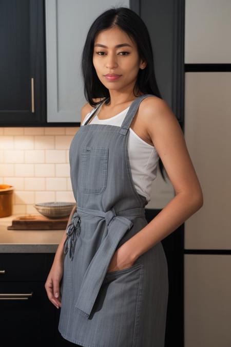 DEN_alexa_belluci,
baking in a bright kitchen wearing an apron, pinny, baking, cooking, chef, apron,
bokeh, f1.4, 40mm, photorealistic, raw, 8k, textured skin, skin pores, intricate details  <lora:epi_noiseoffset2:1>, epiCRealism, <lora:ClothingAdjuster3:-0.8>