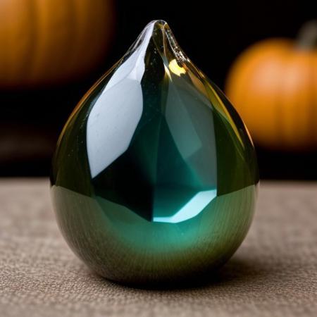 Pumpkin shaped crystal made of topaz,clearly,expensive.
