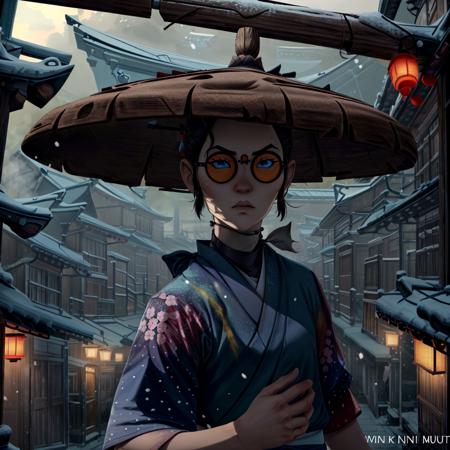 ((masterpiece:1.2, perfect, best work, very detailed illustration)), 1 girl, anime, solo, (MizuBES, long hair, mature female, hair bun, tied hair, sunglasses,  round eyewear, blue eyes:0.8, samurai, upper body),  (sword, sheath, holding sheath,  holding sword), blood, looking at viewer, japanese clothes,  beautiful,  (perfect face, pretty eyes, good hands, perfect hands, perfect body), intricate, very realistic, photorealistic, 8k, 8k uhd, highly detailed, <lyco:GoodHands:1.2>, <lora:more_details:0.6>, <lora:MizuBlueEyedSamurai-10:0.8>