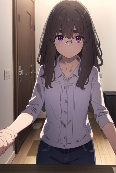 akaneaioi, <lora:akane aioi movie-lora-nochekaiser:1>,
akane aioi, long hair, brown hair, purple eyes, red eyes, glasses, thick eyebrows,
BREAK dress, white dress, cardigan, orange cardigan,
BREAK indoors,
BREAK looking at viewer, (cowboy shot:1.5),
BREAK <lyco:GoodHands-beta2:1>, (masterpiece:1.2), best quality, high resolution, unity 8k wallpaper, (illustration:0.8), (beautiful detailed eyes:1.6), extremely detailed face, perfect lighting, extremely detailed CG, (perfect hands, perfect anatomy),