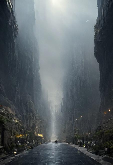 POV view , DOF,
(Ancient civilization, Alien Prometheus movie scene, dune movie scene:1.5), (The colonial city of the future, in the mist-filled Grand Canyon, on an unknown Earth-like planet, 2 moon on sky, Spaceship flight connects colonies, waterfulls:1.3), (Machu Picchu, a mountain settlement, incredibly spectacular:1.2), (Mario Botta:1.3), (avant-garde, future, reality, science fiction, photorealistic), (modern architecture:1.2), White limestone with black granite, fountain, waterfall, landmark, square, path, narrow street,
(Large Files, Ultra Realistic, 8K, 16k, FHD, HD, VFX, Perfect, Photography, composition, Architecture Sales Photography, Architecture Competition, Ultra High Resolution, Cinematography, High Resolution Image:1.1), (dramatic lighting, direct sunlight, ray tracing, clear shadow:1.2),  (real landscape:1.1), (blurred background:1.0), (urban background, more_details) ,
great lighting, clear, hillscastel, <stardeaf-cold-arc>, xtower, industrialbuilding