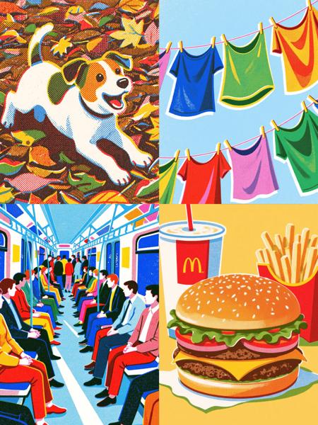 Retro RISO halftone texture printing style illustration v1.0