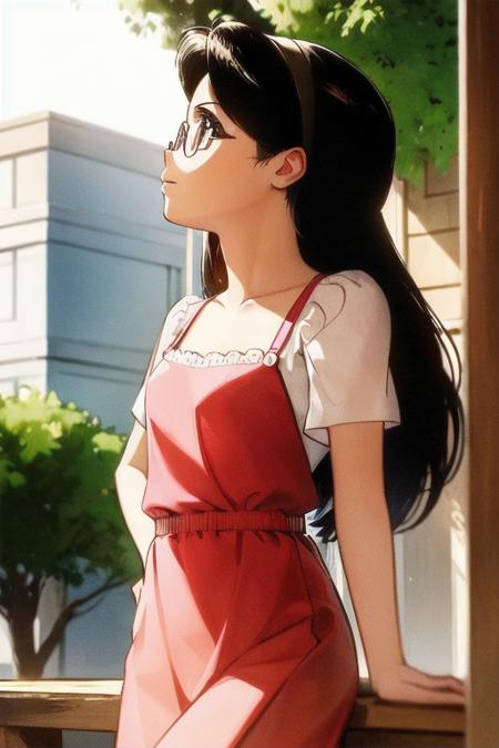 1girl,solo,mary,black hair,long hair,brown eyes,masterpiece,hairband,<lora:0003Rmary:1>,glasses,