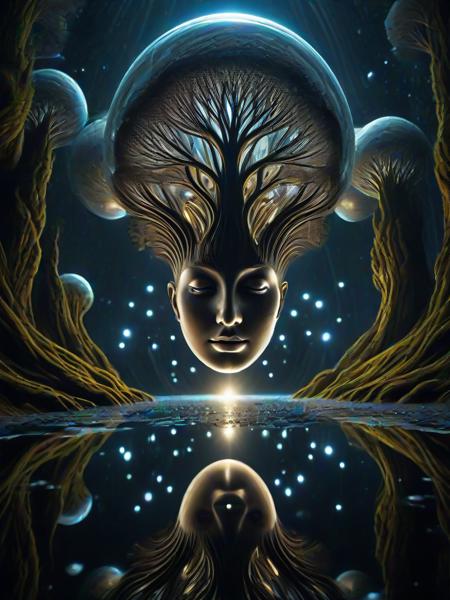 Dryad, (embedding:Smooth_Quality:1), A cluster of futuristic, glowing orbs floating in mid-air over a reflective surface.,
<lora:4steps wai-2Rectified-V140:1.0000000000000002> <lora:Pony Dryad-V0.1:1.0>