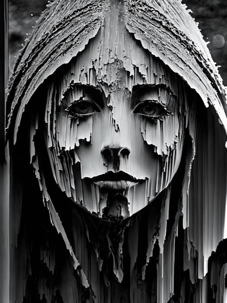 Portrait of a girl, black background