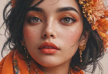 a close up of an Indian woman in orange sari, inspired by Harumi Hironaka, jen bartel, in style of digital illustration, decora inspired illustrations, inspired by Yanjun Cheng, lisa frank & sho murase, unearthly art style, acid pixie, loish |, by Harumi Hironaka
Wide range of colors., Dramatic,Dynamic,Cinematic,Sharp details Insane quality. Insane resolution. Insane details. Masterpiece. 32k resolution.
<lora:add-detail-xl:0.95> <lora:dvr-lnds-sdxl:0.3> dvr-lnds-sdxl <lora:MJ52:0.25> <lora:ral-apoctvisn-sdxl:0.3> ral-apoctvisn <lora:zavy-cntrst-sdxl:0.35> dark, chiaroscuro, low-key <lora:zavy-rmlght-sdxl:0.41> zavy-rmlght <lora:SDXLFaeTastic2400:0.225>