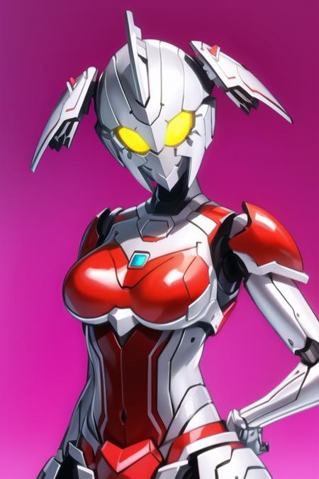 <lora:worldflipperstyleV3:0.3>, Best quality, masterpiece,
1girl, <lora:Marie:0.65>, UltraMarie, armor, glowing, glowing_eyes, helmet, mecha, robot, twintails, yellow_eyes, (medium breasts:1.1), solo,