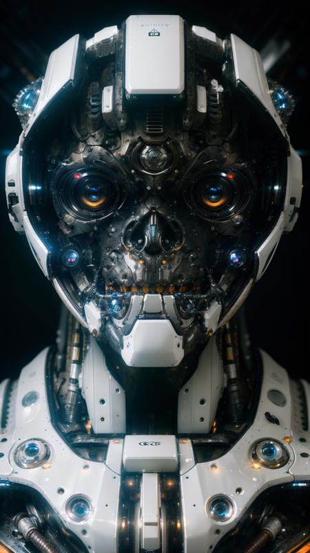 masterpiece, insane details, intricate details, ultra quality, unity 8k wallpaper, raw photo, a digital painting of a mecha, white and bright theme, biomechanical, complex robot, Extremely sharp lines, mechanical, cyberpunk, scifi aesthetic, science fiction, hyper realistic, hyperdetailed, (photorealistic:1.4), best quality, 8k, mshn, mshn robot <lora:ST_insanobot:0.9> <lora:mshn:0.6>