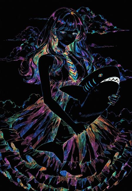 Colored Lineart on Black - Illustrious V1