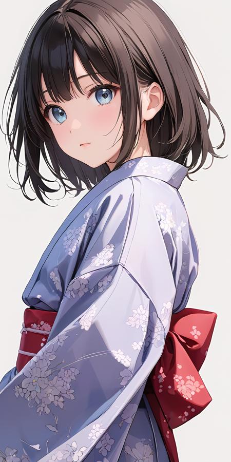  jyojifuku, yukata, japanese clothes, floral print,hair ornament,sandals