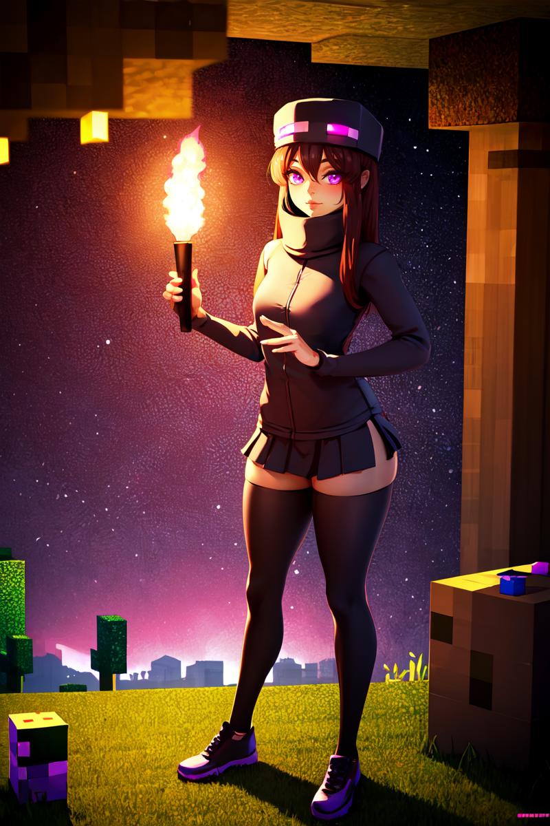 Minecraft Ender-chan in minecraft style : r/NovelAi