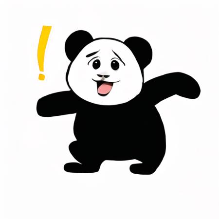 panda,  white backgroundï¼Shocked, with an exclamation pointï¼<lora:panda_emoji1.5v1:1>