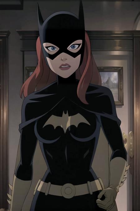 masterpiece, best quality, 1girl, solo, highres, <lora:CARTOON_DC_batgirl_ownwaifu:1.0>, scenery,
CARTOON_batgirl_ownwaifu,www.ownwaifu.com,mask,long hair,blue eyes,bodysuit,breasts,cape,domino mask,belt,medium breasts,superhero,gloves,lips,black bodysuit,helmet,belt buckle,horns,bat_print,pouch,