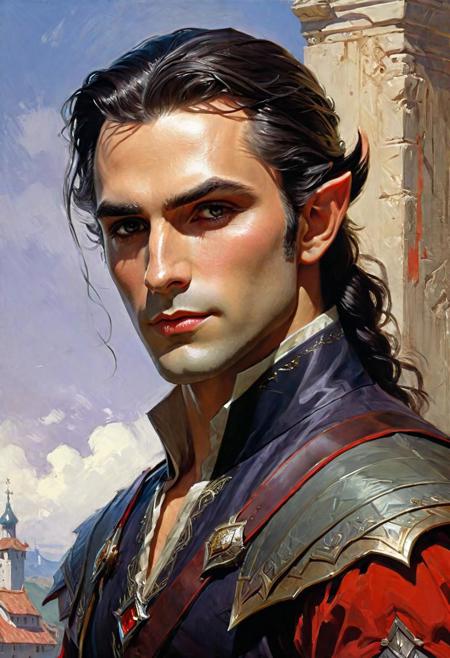 Eredin, elf, aen elle, HANDSOME, high cheekbones, elegance,  sophisticated,  an oil painting.  Artstation, Lorenzo Mastroianni, Historical fantasy, Gerald Brom, Pino Daeni, dry oil pen, Daniel F. Gerhartz, detailed painting, Vasily Surikov, Vasily Polenov, Anna Podedworna, witcher 3 model, glowing eyes, aura of power, superiority, gwent illustration, renaissance painting, art & language, slice of life,  Fine Art, Historical, 32k, Historical, Calligraphy, Pen, fine art painting, lush, classical realism, poster, Figurative, oil, unilalianism, Historical mystery, Horatian, western-imageset, Alexey Shchusev, , cg society, Jehan Georges Vibert, group, western-non-h, pixiv