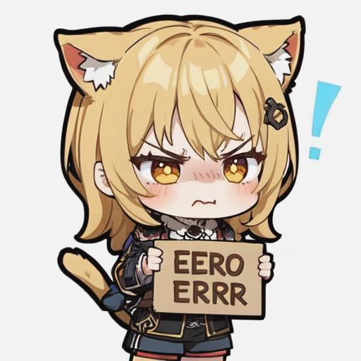 Angry Cat Holds Up a Sign That Says "Ero Ero"