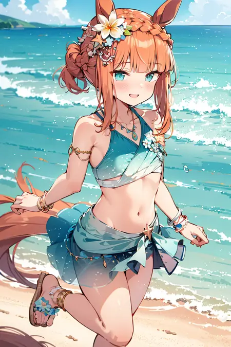 サイレンススズカ 波間のエメラルド silence suzuka swimsuit (umamusume)