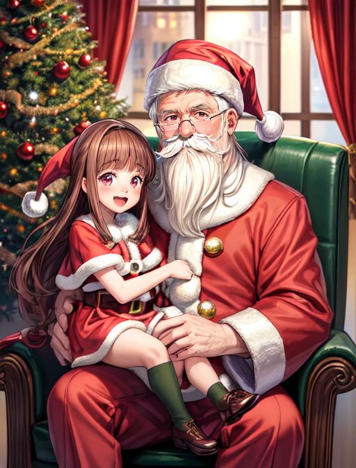 Christmas Scene - Santa's Lap image by MerrowDreamer