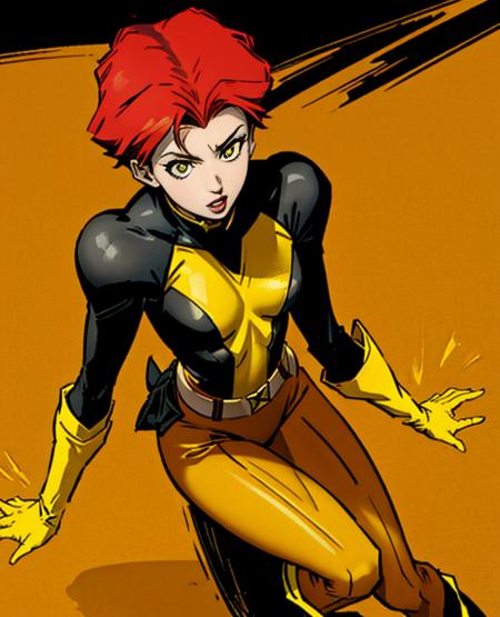 Rahne short red hair brown costume wolf form x-men uniform