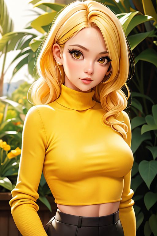 (Masterpiece, best quality, high resolution), 1girl, attractive woman, mature adult woman, yellow hair, small perky breast...