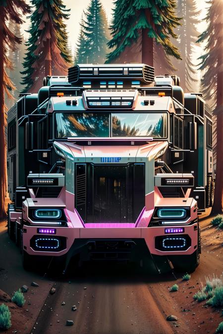 <lora:futruk_v2:1>
masterpiece, highly detailed photorealistic 8k raw photo, best cinematic quality, volumetric lighting and shadows
Lip Pink futruk, ground vehicle, monochrome, motor vehicle, outdoors, scenery, truck, window, futuristic science fiction
(forest background:1.2)