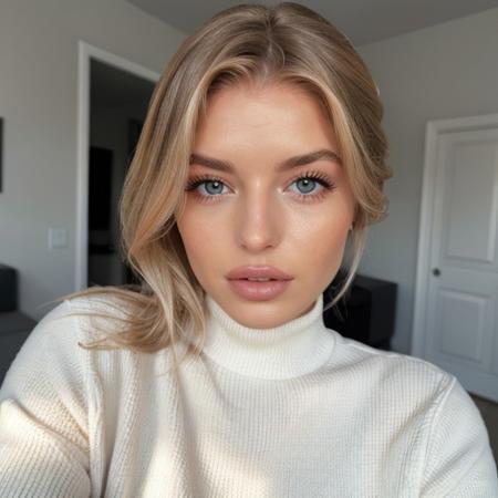 <lora:antoniahemmer_sd15_512_128_64_v1:1>antoniahemmer 1girl solo looking at viewer  wearing a turtleneck sweater  epiCRealism
