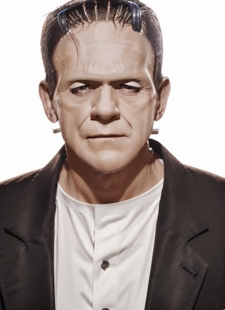 f1, headshot, man, solo, man in button up shirt,  full body, full body shot, white background, no background, PNG, natural lighting, no shadows, ultra detailed, hyperrealistic, 80mm, 4k, 8k, 8k realistic, sharp focus, intricate, high resolution  <lora:Frankenstein:1>