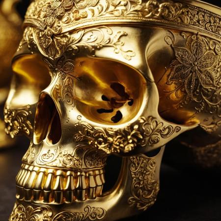 cinematic still Imagine a skull-shaped cup adorned with intricate golden embellishments, Crafted from gleaming gold, ornate engravings cover its surface . emotional, harmonious, vignette, 4k epic detailed, shot on kodak, 35mm photo, sharp focus, high budget, cinemascope, moody, epic, gorgeous, film grain, grainy, Imagine a skull-shaped cup adorned with intricate golden embellishments, Crafted from gleaming gold, ornate engravings cover its surface, symmetry, illuminated, unique, shining, vivid, colorful, detailed, very impressive, creative, positive, pure, thoughtful, vibrant, passionate, loving, calm, cute, determined, beautiful, coherent, cheerful, pretty, peaceful