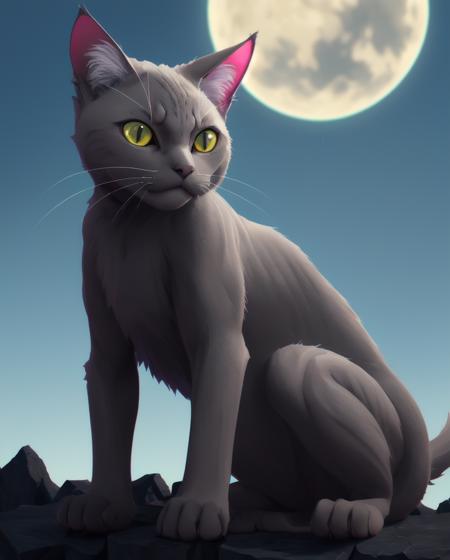 illustration of a Noxious Korat Cat, simple background, Clear skies, Smug, anaglyph filter, extremely detailed CG Unity 8k wallpaper