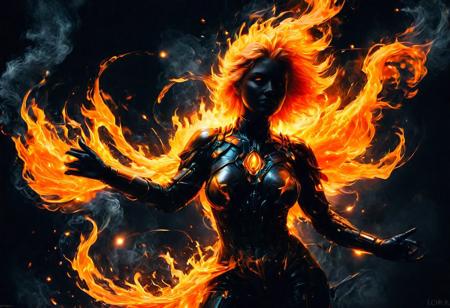 Silhouette real, breathtaking detailed, masterpiece, lovely, charming, awe-inspiring, radiant, magnificent. (real female withvibrant orange glowing smoldering accent and shiny gold color scheme:1.02). glossy.
<lora:InkArtXL_1.2:0.4> <lora:FaeTastic:0.35> . award-winning, professional, highly detailed . extremely high-resolution details, photographic, realism pushed to extreme, fine texture, incredibly lifelike, high contrast, well defined, realistic skin, detailed skin.