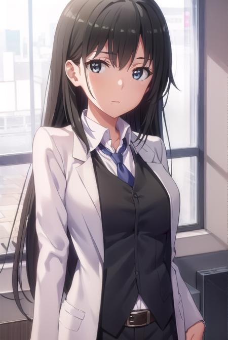 shizukahiratsuka, <lora:shizuka hiratsuka s2s3-lora-nochekaiser:1>,
shizuka hiratsuka, long hair, black hair, (black eyes:1.5),
BREAK necktie, belt, vest, labcoat, white labcoat,
BREAK indoors, classroom,
BREAK looking at viewer, (cowboy shot:1.5),
BREAK <lyco:GoodHands-beta2:1>, (masterpiece:1.2), best quality, high resolution, unity 8k wallpaper, (illustration:0.8), (beautiful detailed eyes:1.6), extremely detailed face, perfect lighting, extremely detailed CG, (perfect hands, perfect anatomy),