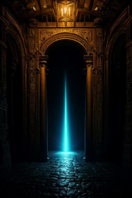 Long-haired Figure: A hauntingly beautiful figure with hair like a cascading rainbow, one eye partially obscured by a flowing strand. Long, intricate eyelashes frame their gaze, and mystical jewelry adorns their form. The air crackles with an otherworldly aura. (Top quality image) Ancient Egyptian Theme (1.2):
Hidden Tomb: A dimly lit chamber deep within an ancient Egyptian tomb. Walls decorated with hieroglyphs and statues of forgotten deities create a mysterious ambiance. Volumetric fog hangs in the air, illuminated by a shaft of light from above. (Cinematic lighting, high-resolution image)