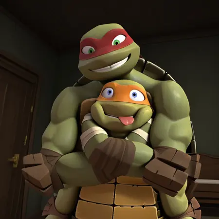 Tmnt - Ninja Turtles 2012 - Raphael, Leonardo, Michelangelo, Donatello