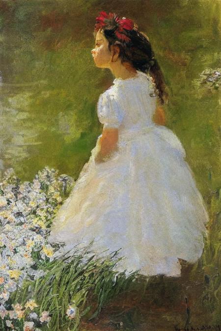 painting \(medium\),1girl,    <lora:monet-000004:1>