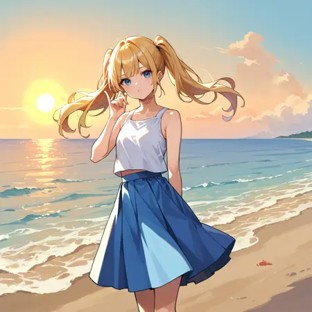 Arm behind back, hand up, standing