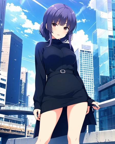 saya, sexy, standing in a city, beautiful minimal photo, ((surrealistic)) <lora:flat2:0.8> <lora:GF05-saya:0.8>