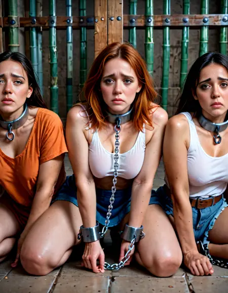 Chained up in a Wooden Cell