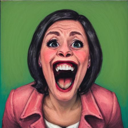 a portrait of a woman screaming