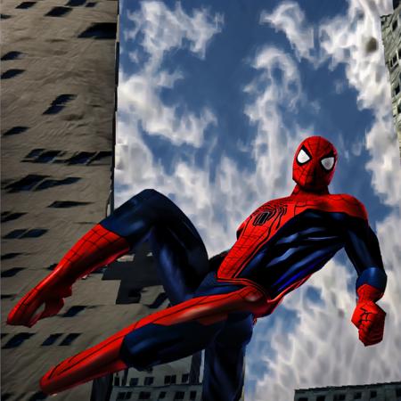 Spider-Man in the air, in the city, ps1 style <lora:RetroJoyPS1:1.1>