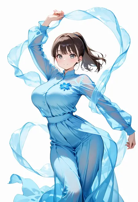 Blue Hagoromo Dress / 青い羽衣風ドレス