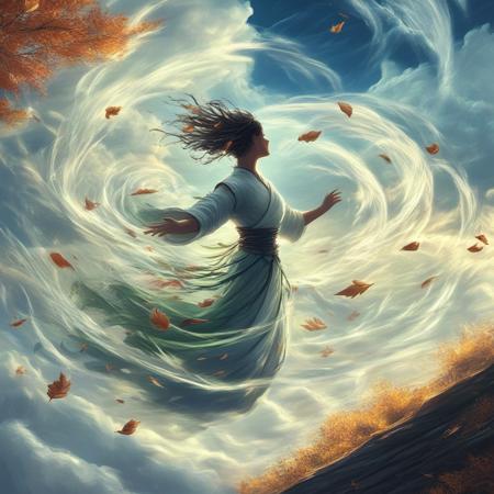 Airmagmb, wind, leaf, Sky, cloud, Wind spiral, Wind vortex, Wind ball, Windswept hair,