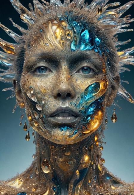 dog, 
blue sky, 
amazingly fluid, 
detailed, 
3d fractals, 
light particles, 
water drops, 
shimmering light, 
dreamy, 
surreal, 
alcohol ink, 
smooth, 
shimmering, 
dreamy glow, 
conceptual art by Alberto Seveso, 
Anna Dittmann, 
Arthur Rackham, 
16k, 
sf, 
intricate artwork masterpiece, 
ominous, 
matte painting movie poster, 
golden ratio, 
trending on cgsociety, 
intricate, 
epic, 
trending on artstation, 
by artgerm, 
h. r. giger and beksinski, 
highly detailed, 
vibrant, 
production cinematic character render, 
ultra high quality model