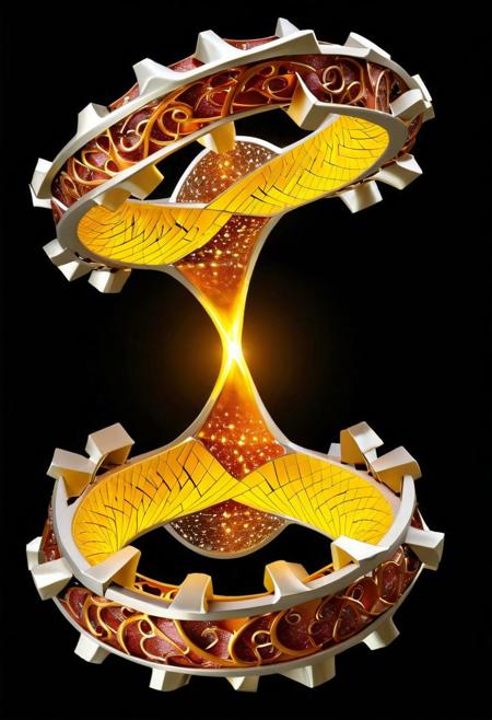 (The Borromean Rings, an impossible link of topological enchantment:1.5), (rings shimmering with Brunnian interconnectivity:1.4), (loops glowing with inseparable unity:1.6), paradoxical and interlocking, (mathematical art by M.C. Escher and John Robinson:1.3), recursive ring patterns, iridescent metal, (emanating the strength in unity:1.7), abstract knot theory background, metallic color palette, (a chain that is bound together, yet falls apart when any link is removed:1.4)
(The Dragon Curve, a fractal of folding and iteration:1.6), (segments shimmering with right-angled elegance:1.4), (curves glowing with self-avoiding intricacy:1.5), intricately coiled and self-similar, (fractal art by NASA and John Heighway:1.3), recursive folding patterns, iridescent scales, (emanating the beauty of the monster in mathematics:1.7), abstract origami background, fiery color scheme, (a curve that fills the plane, yet never quite touches itself:1.4)
(The Torus Earth, a planet connected through higher dimensions:1.6), (surface shimmering with non-orientable geometry:1.4), (continents glowing with self-intersecting mystery:1.5), mind-bending and topologically intriguing, (surreal art by M.C. Escher and Salvador Dal:1.3), recursive planet patterns, iridescent oceans, (emanating the unity of a world without boundaries:1.7), abstract celestial background, earth tone color scheme, (a planet that is its own universe, forever wrapped around itself:1.4)