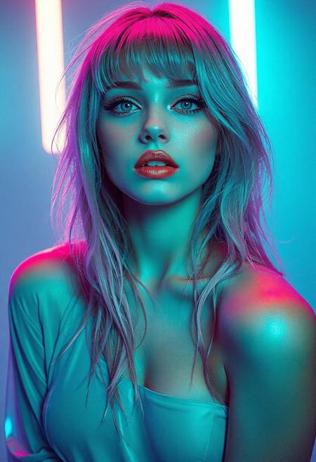 high quality design aesthetics, synth pop, detailed, pop album cover, beautiful young white woman