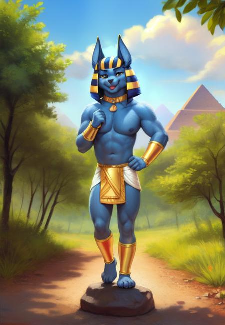 KingNachoCharactI, egyptian clothes, Blue skin