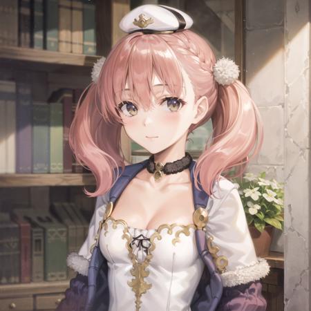 1girl, solo, masterpiece, best quality,upper body,looking at viewer, pink hair, standing, small breasts, <lora:escha-000006:0.85>